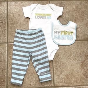 Carter’s First Easter Bunny Spring Bodysuit Pants and Bib